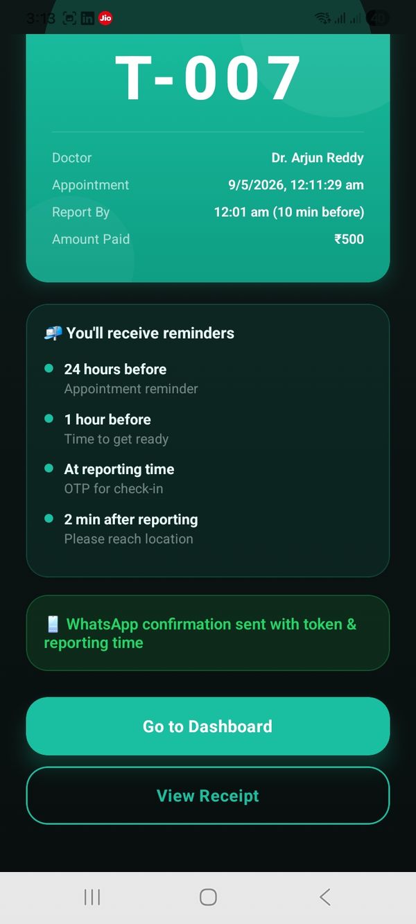 QEase app — token with reminders