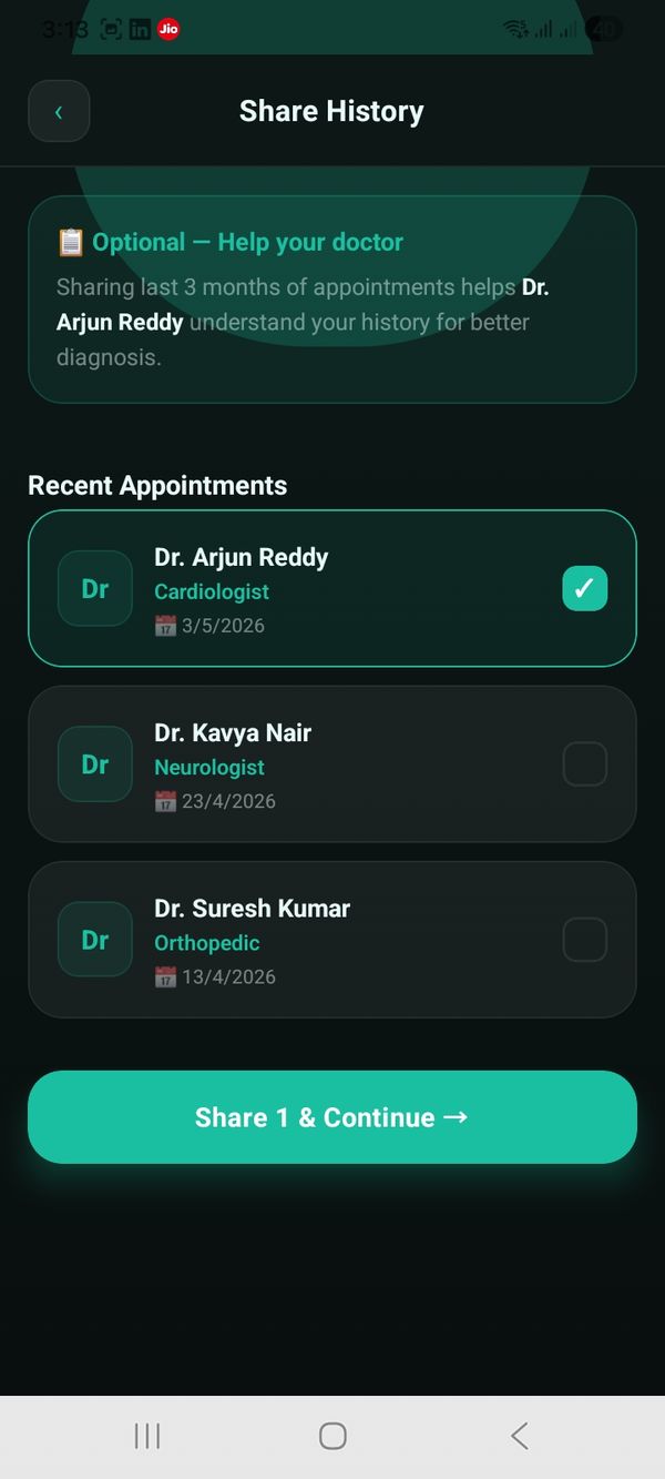 QEase patient app screen 7