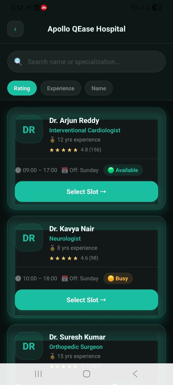QEase patient app screen 10
